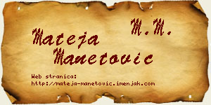 Mateja Manetović vizit kartica